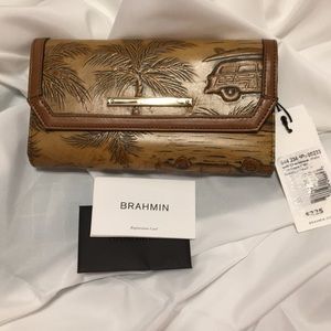 Brahmin Soft Checkbook Wallet Tan Copa Cabana NWT